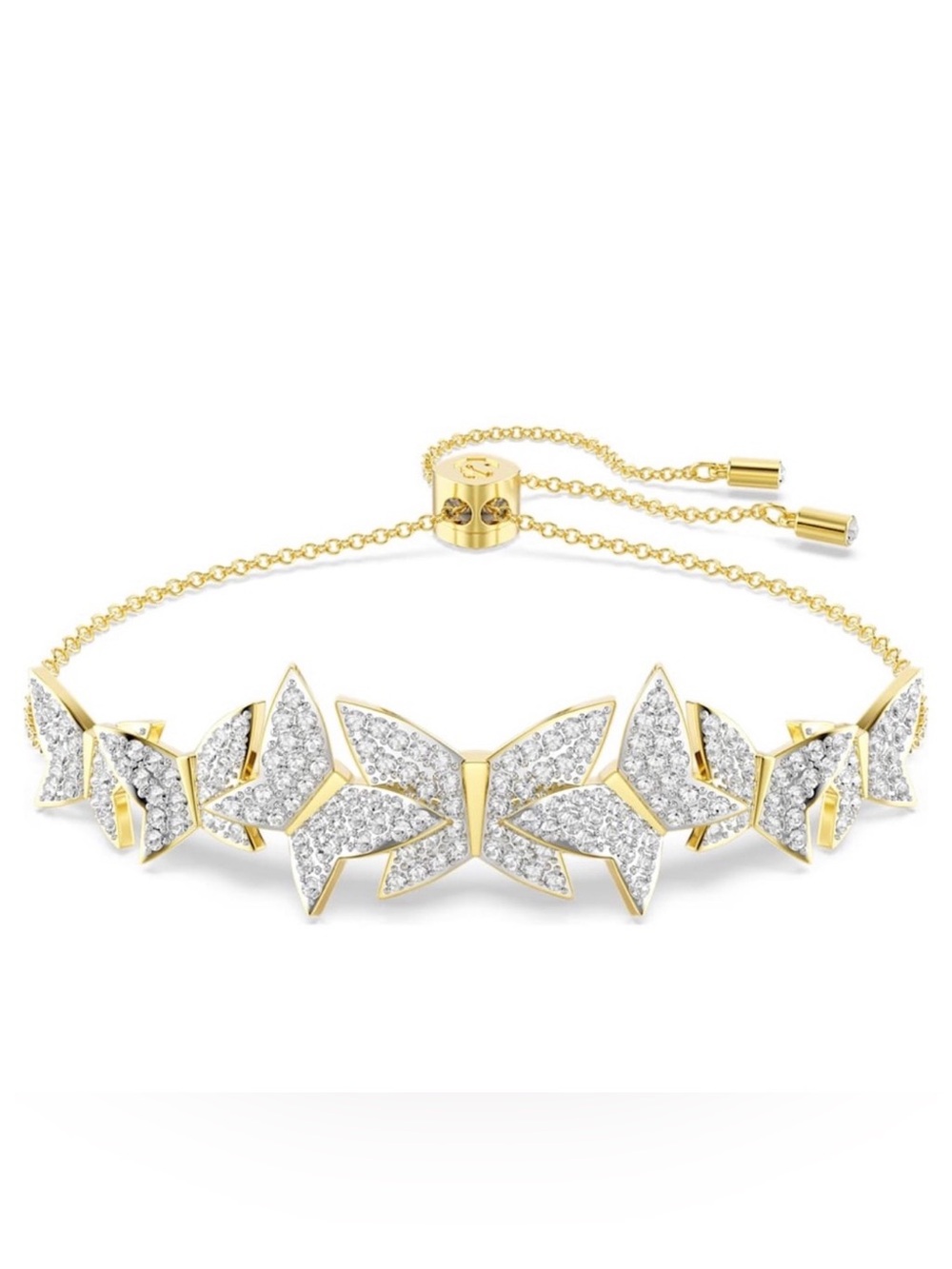 Swarovski Idyllia Lilia Butterfly Bracelet Gold-Plated Adjustable NIB Retail$249